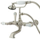 Kingston Brass 7" Wall Mount Tub Faucet With Hand Shower, Brushed Nickel