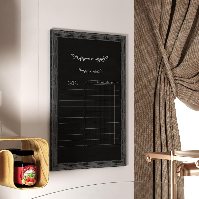 Canterbury Wall Mount Magnetic Chalkboard Sign Set, Grey, 24" X 36"