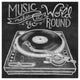 "Retro Record Player Chalk" Digital Paper Print by Mary Urban, 20"x20"