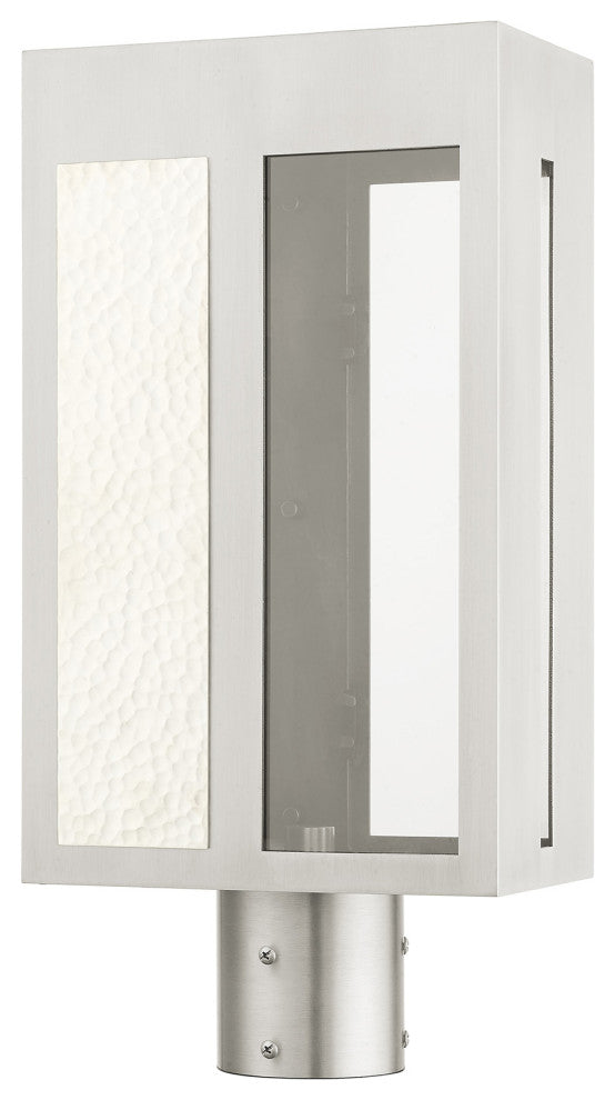 Brushed Nickel Contemporary, Nautical, Sophisticated Outdoor Post Top Lantern