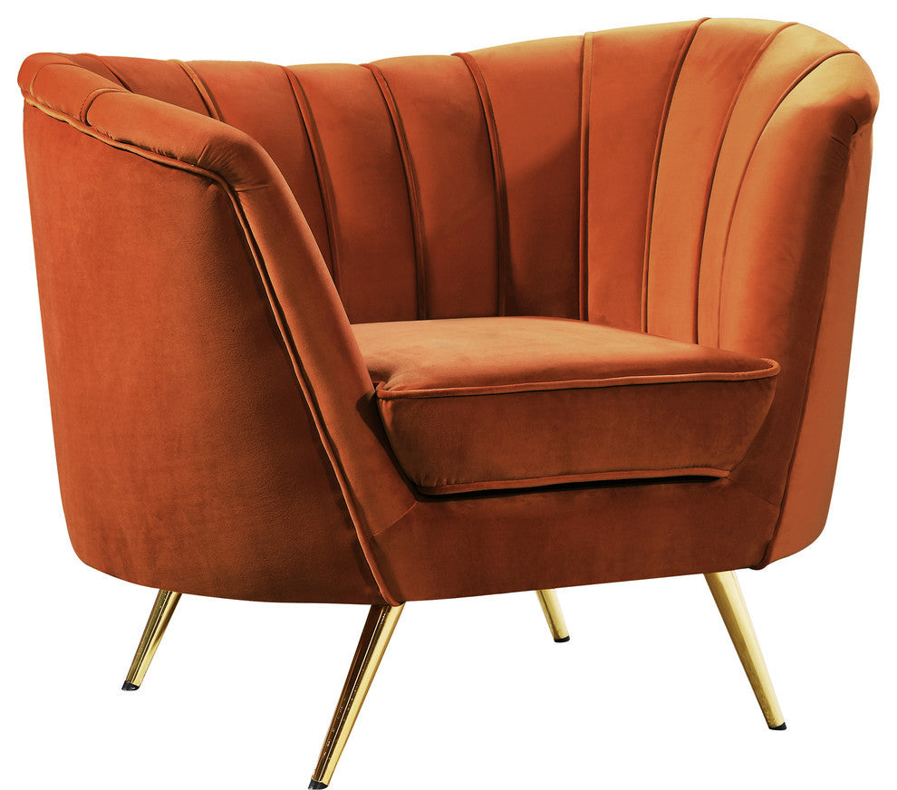 Margo Velvet Upholstered Set, Cognac, Chair