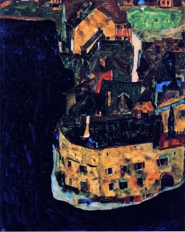 Egon Schiele City on the Blue River - 20" x 25" Premium Canvas Print