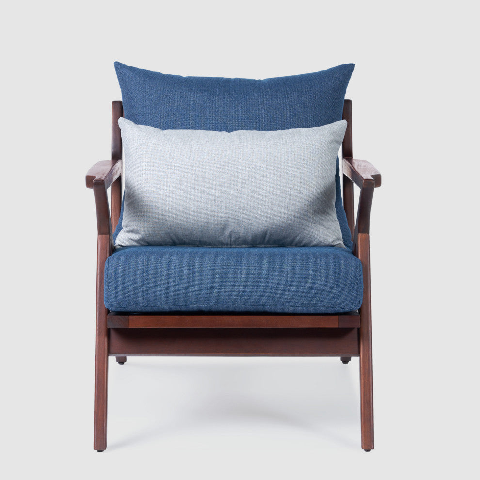 Vaughn Sunbrella Outdoor Patio Club Chair, Bliss Ink