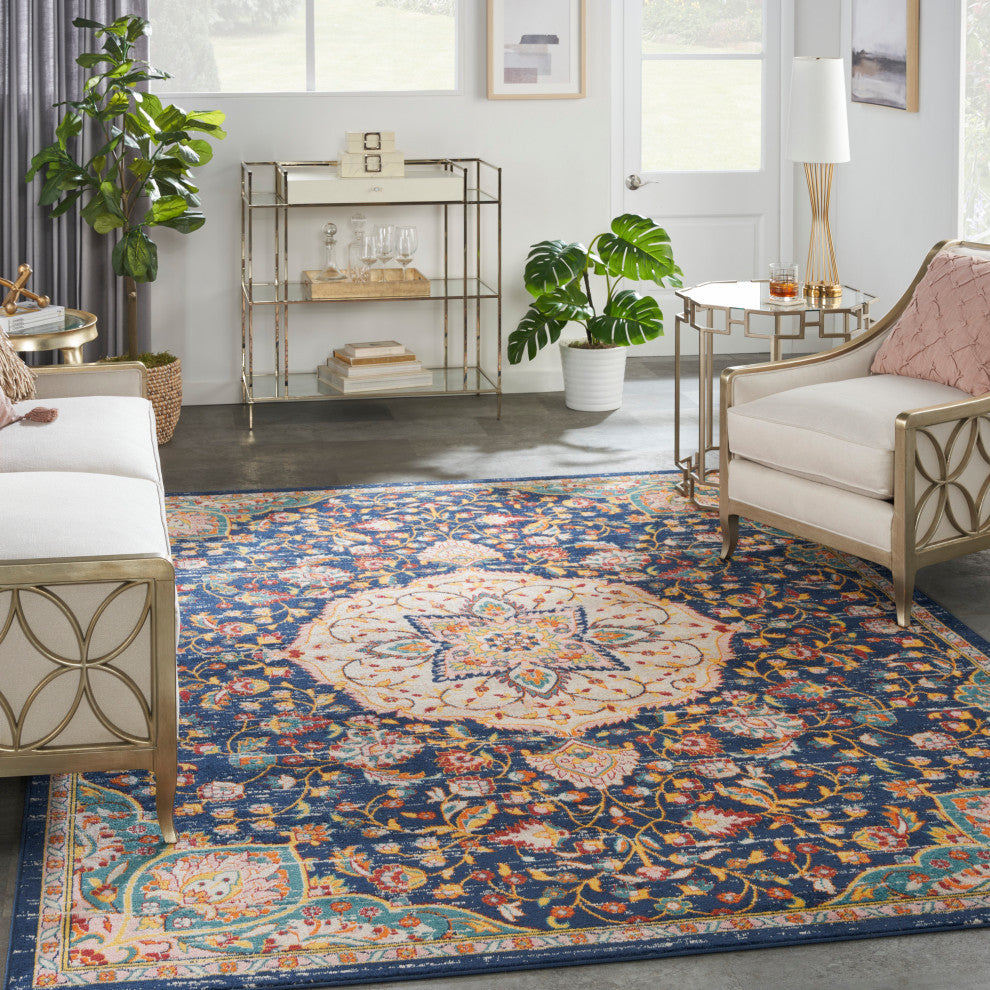 Nourison Passion 8' x 10' Navy Multicolor Transitional Indoor Area Rug