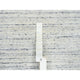 Ivory, Plain Modern Striped Design, Soft Wool Hand Loomed Round Rug, 8'0"x8'0"