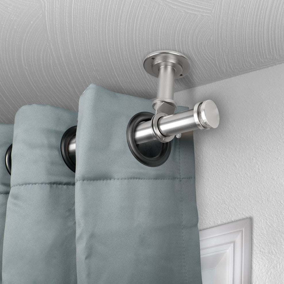 Cap Ceiling 1" Curtain Rod/Room Divider, Satin Nickel, 28-48"