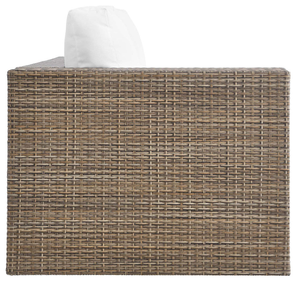 Convene Outdoor Patio Outdoor Patio 4-Piece Furniture Set, Cappuccino White