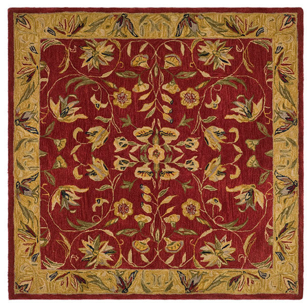 Safavieh Anatolia an526a Rug, Burgundy/Gold, 6'0"x6'0" Square