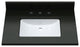 Granite Top With Mounted Rectangular Ceramic Basin, Midnight Black, 31"