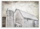 Farm Grainhouse Black & White Distressed Textures Wall Plaque Art, 13"x19"