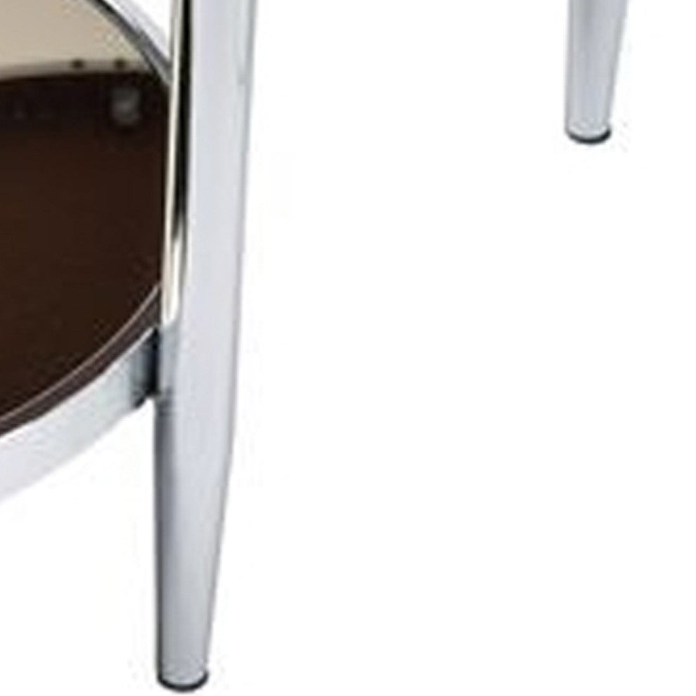 Benzara BM262116 Twin Top Coffee Table With Tubular Rounded Legs, Silver