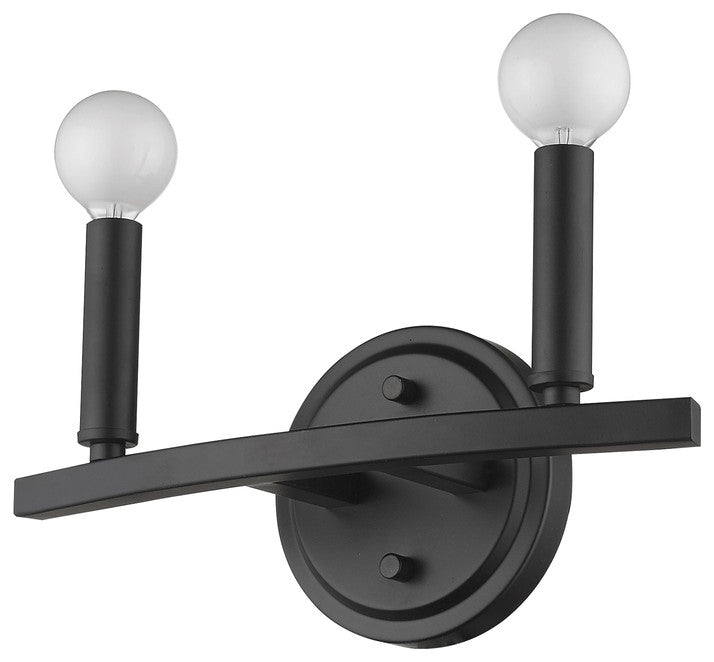 Two Light Matte Black Wall Sconce