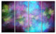 Perfect Blue Purple Starry Sky, Abstract Canvas Art Print, 48"x28", 4 Panels