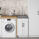 Hennessy Contemporary 24" Deluxe Laundry Cabinet, Faucet, White, 20"