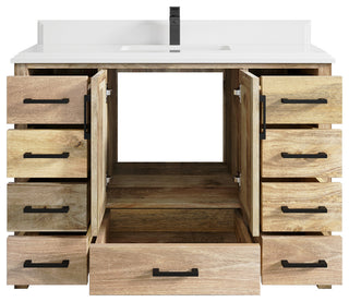 Malibu Mango 48 Single Sink Bath Vanity in White Washed 1.5" White Quartz