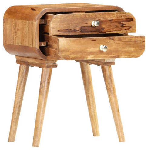 vidaXL Cabinet Accent Side End Table with Storage Drawers Solid Wood Mango