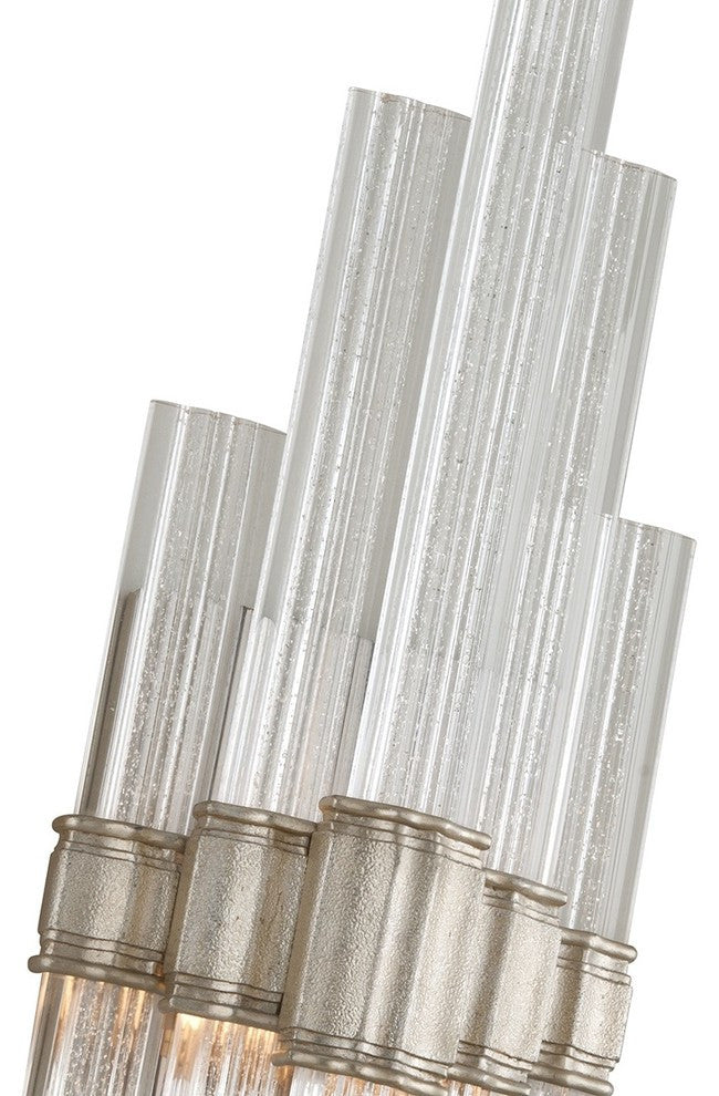 Voil LED Wall Sconce, Modern Silver Leaf, Clear, 27"