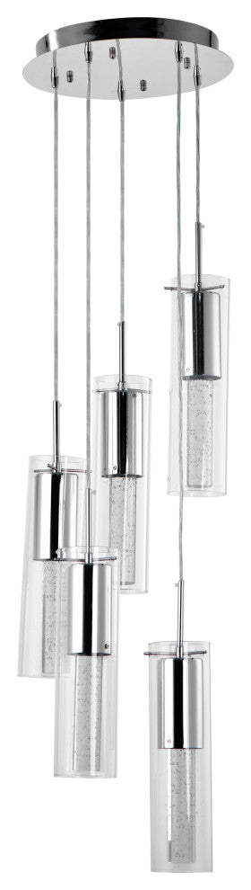 Lazzur Midou 5 Light 14" Polished Chrome Pendant