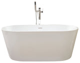 Freestanding Acrylic Bathtub, White/Integrated Overflow, 59"