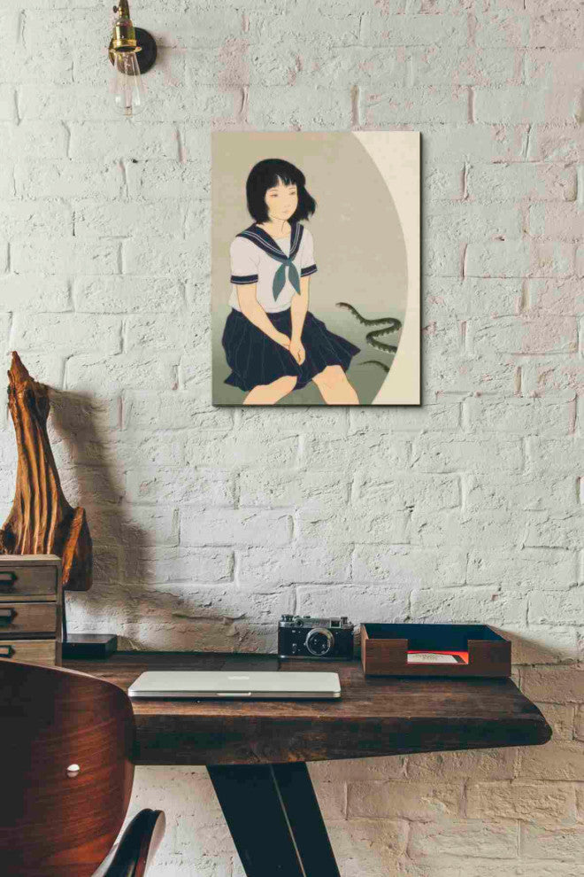 Epic Graffiti 'Snake And Woman' by Sai Tamiya, Giclee Canvas Wall Art, 12"x16"