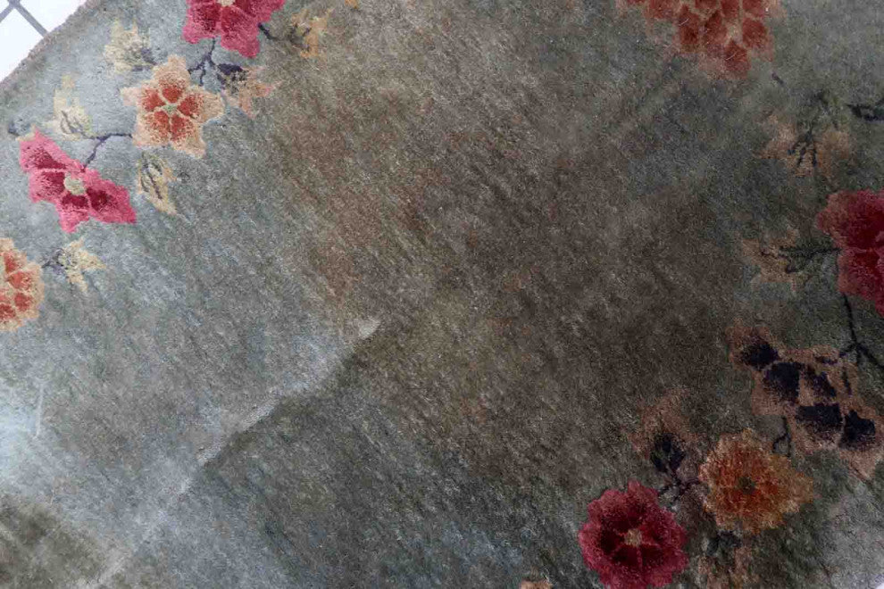 Handmade Antique Art Deco Chinese Rug 2.9'x4.7', 90cmx145cm, 1920s