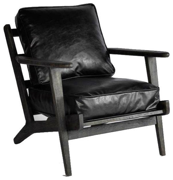 Irondale Brooks Lounge Chair, Black Wash Weathered