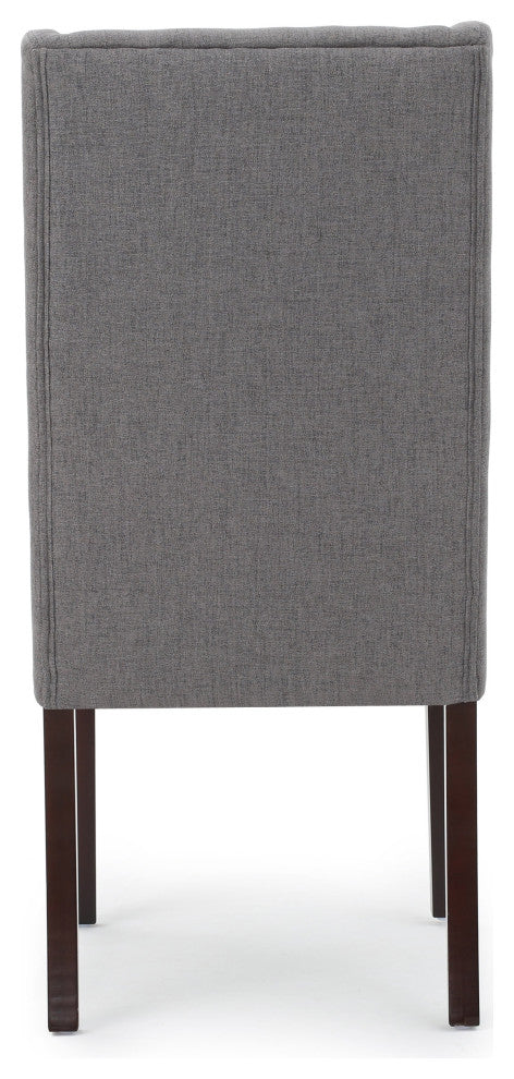 GDF Studio Cline Contemporary Fabric Wingback Dining Chair, Set of 2, Dark Gray