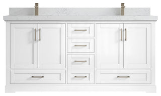 Boston 72 Double Sink Bath Vanity in White 2" Empira Quartz