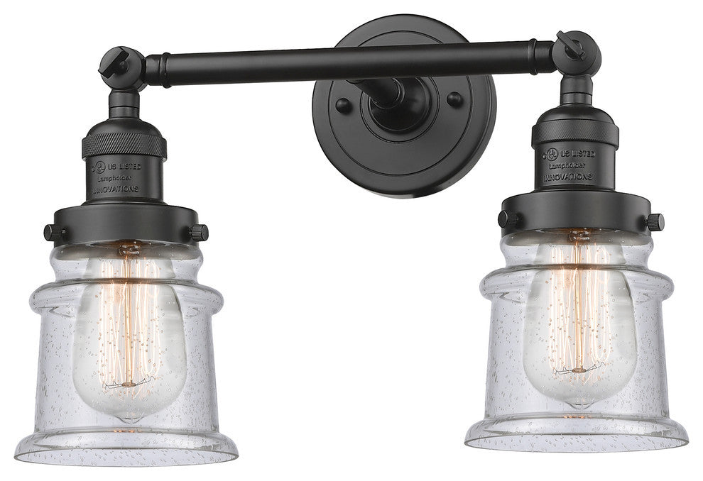 Small Canton 2-Light Bath Vanity-Light, Oil Rubbed Bronze, Seedy