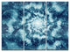 "Blue Snowy Fractal Flower Design" Metal Wall Art, 3 Panels, 36"x28"