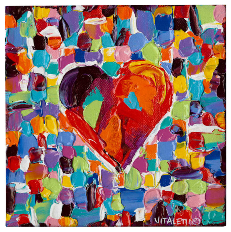 Mosaic Heart III' by Carolee Vitaletti Giclee Canvas Wall Art, 18"x18"