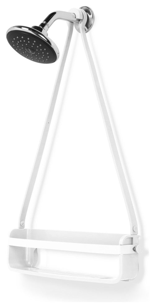 Flex Single Shelf Shower Caddy, White