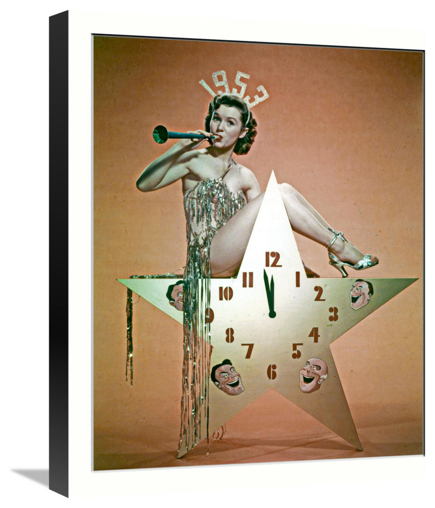"Happy New Year 1953 - Debbie Reynolds" Canvas Giclee, 18"x22"