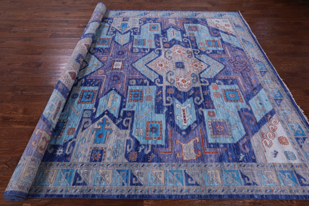 Handmade Kazak Wool Rug 9' 2" X 12' 1" - Q13293
