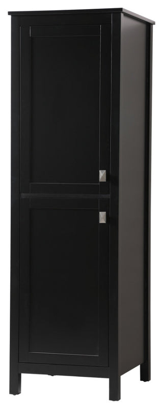 20" Wide Bathroom Linen Storage Freestanding Cabinet, Black