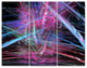 Pink Blue Magical Fractal Pattern, Abstract Canvas Wall Art, 36x28, 3 Panels