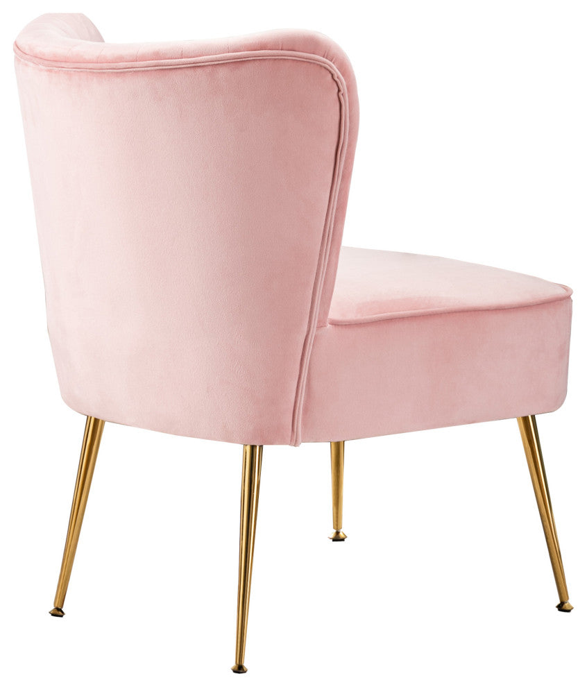WestinTrends 22" Tufted Velvet Accent Chair for Dining, Living Room, Bedroom, Pink