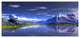 3D Rendered Mountains and Lake, Landscape Canvas Art Print, 60"x28"