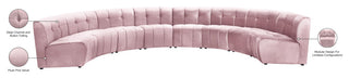 Limitless Velvet Upholstered 8-Piece Modular Sectional, Pink