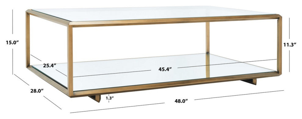 Safavieh Couture Florabella Mirrored Coffee Table Bronze