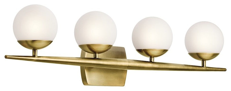 Bath 4-Light Halogen, Natural Brass