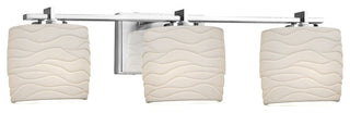 Limoges Era 3-Light Bath Bar, Oval, Chrome, Waves, LED