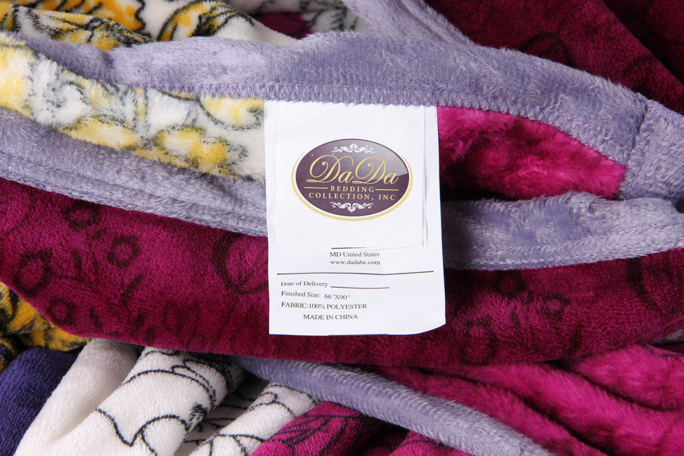 Carnation Stripes Reversible Fleece Blanket, Multicolor