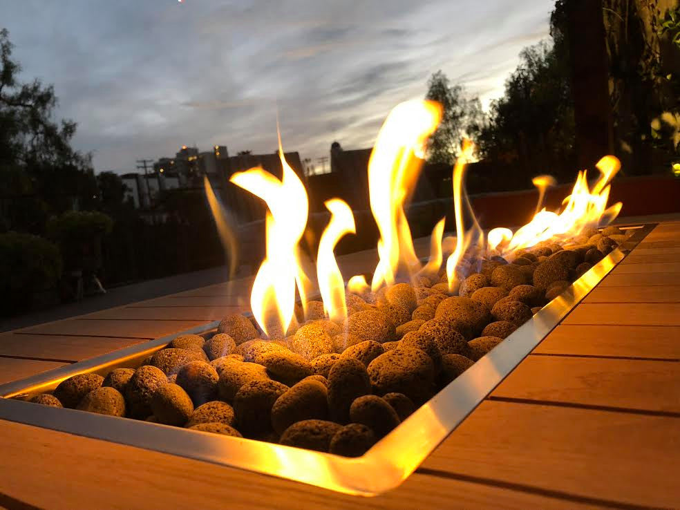 74" 3-Piece Trough Burner and Complete Basic Propane Fire Pit Kit