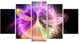 Purple Circle with Amazing Curves, Floral Canvas Art Print, 60"x32", 5 Panels