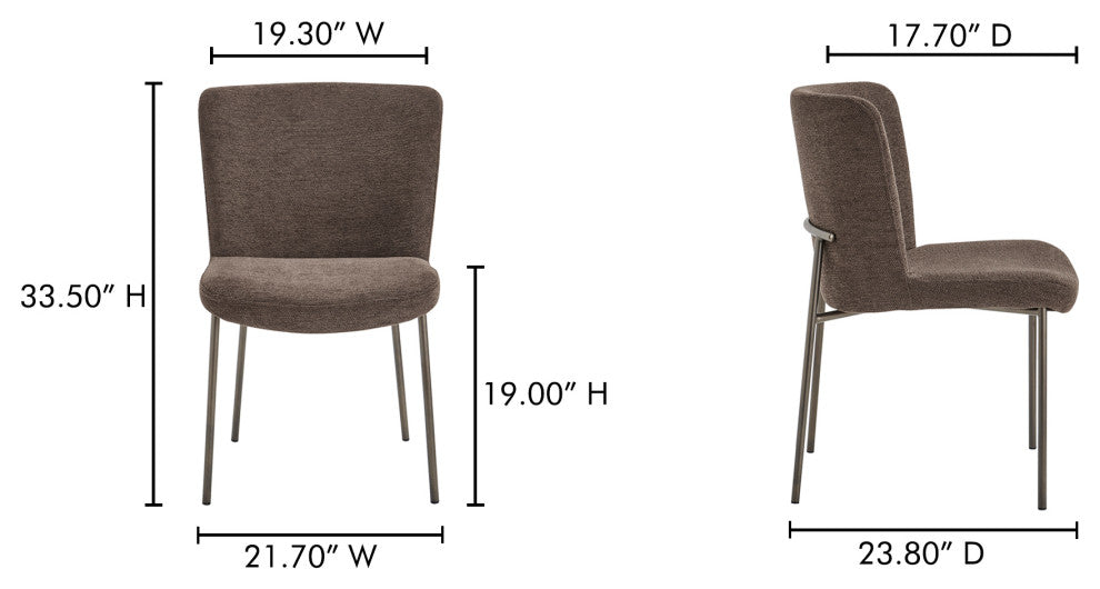 Early Dining Chair Dark Brown-Set of Two