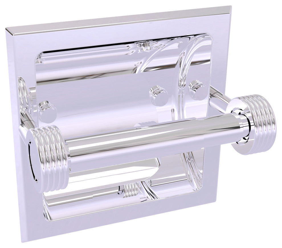 Continental Recessed Toilet Tissue Holder Groovy Accents, Polished Chrome
