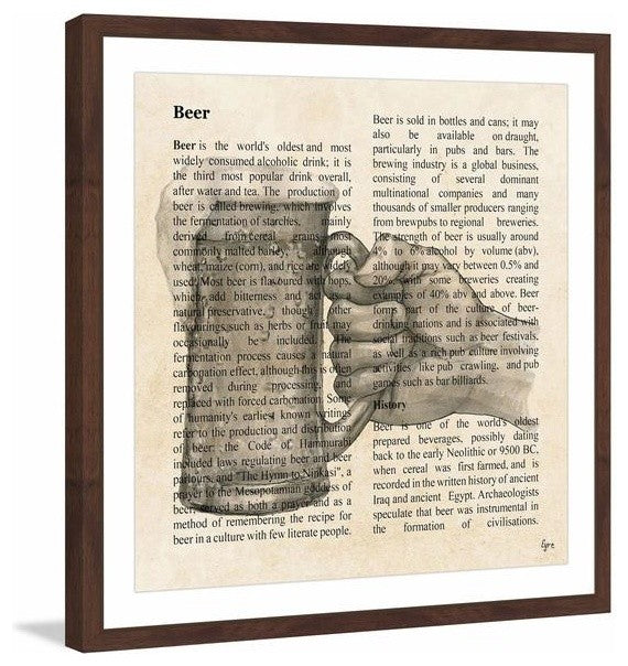 "Beer Toast" Framed Painting Print, 12"x12"
