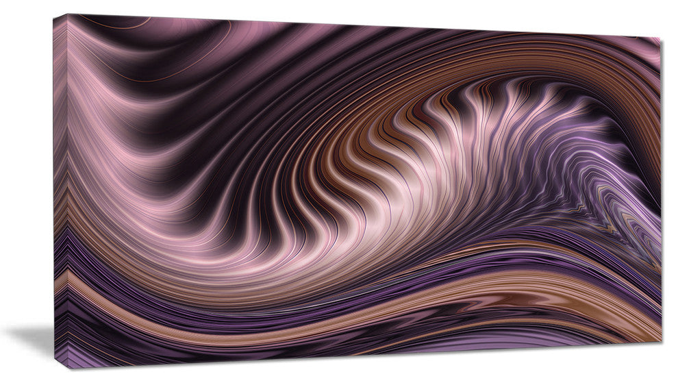 Purple Waves Fractal Wall Art, Abstract Canvas Wall Art Print, 32"x16"