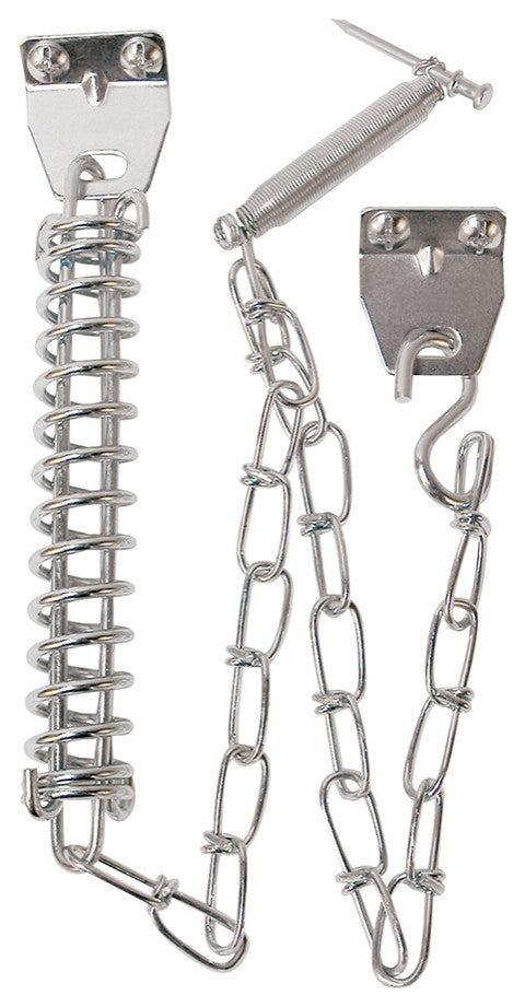 Storm Door Chain and Spring, Aluminum Finish
